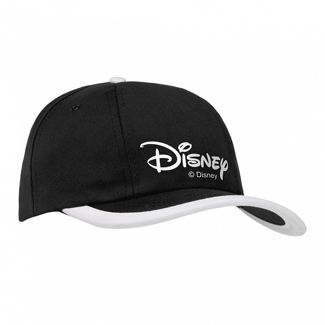 Бейсболка Disney, черная с белым с логотипом  заказать по выгодной цене в кибермаркете AvroraStore