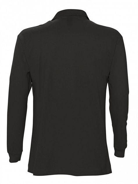 Рубашка поло мужская с длинным рукавом STAR 170, черная с логотипом  заказать по выгодной цене в кибермаркете AvroraStore