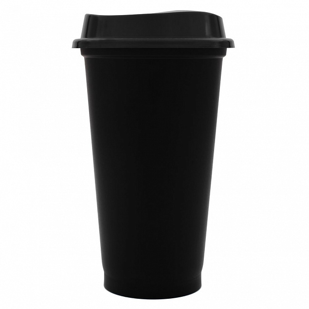 Стакан с крышкой Color Cap Black, черный с логотипом  заказать по выгодной цене в кибермаркете AvroraStore