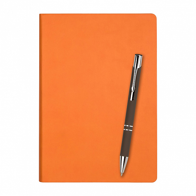 Подарочный набор Sky/Alpha, оранжевый (ежедневник недат А5, ручка) с логотипом  заказать по выгодной цене в кибермаркете AvroraStore