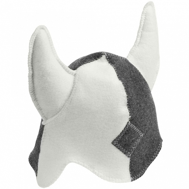 Банная шапка «Викинг», серо-белая с логотипом  заказать по выгодной цене в кибермаркете AvroraStore