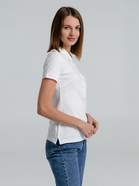 Рубашка поло женская Neptune, белая с логотипом  заказать по выгодной цене в кибермаркете AvroraStore