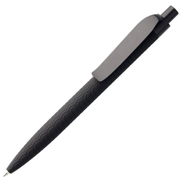 Ручка шариковая Prodir QS03 PRP Tyre Soft Touch, черная с логотипом  заказать по выгодной цене в кибермаркете AvroraStore