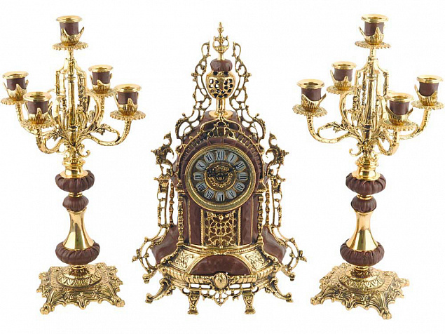 Композиция «Герцог Альба»: интерьерные часы с подсвечниками с логотипом  заказать по выгодной цене в кибермаркете AvroraStore