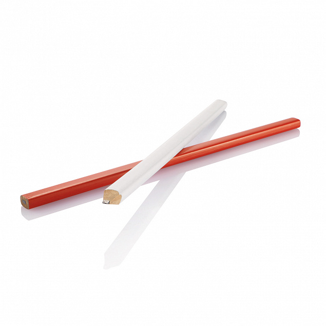 Деревянный карандаш, 25 см, белый с логотипом  заказать по выгодной цене в кибермаркете AvroraStore