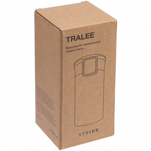 Термостакан Tralee, черный с логотипом  заказать по выгодной цене в кибермаркете AvroraStore