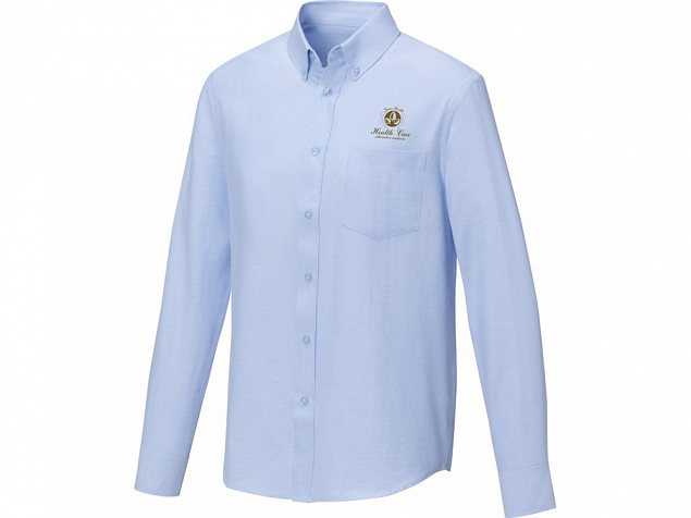 Pollux Мужская рубашка с длинными рукавами, светло-синий с логотипом  заказать по выгодной цене в кибермаркете AvroraStore