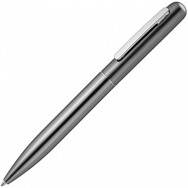 Ручка шариковая Scribo, серо-стальная с логотипом  заказать по выгодной цене в кибермаркете AvroraStore