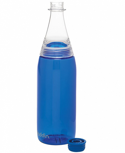 Бутылка для воды Fresco, голубая с логотипом  заказать по выгодной цене в кибермаркете AvroraStore