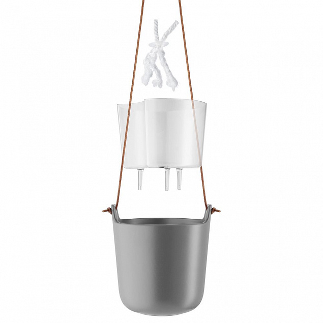 Горшок с функцией самополива Flowerpot, подвесной, белый с логотипом  заказать по выгодной цене в кибермаркете AvroraStore