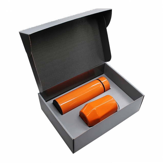 Набор Hot Box E grey (оранжевый) с логотипом  заказать по выгодной цене в кибермаркете AvroraStore