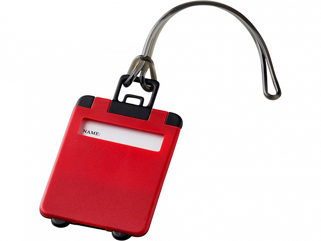 Бирка для багажа Taggy, красный с логотипом  заказать по выгодной цене в кибермаркете AvroraStore