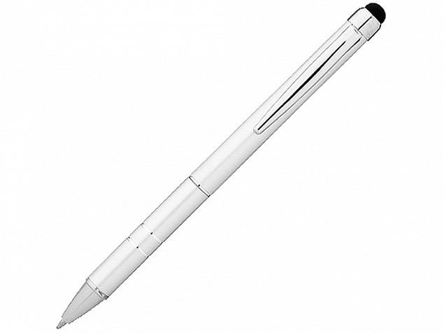 Ручка-стилус шариковая Charleston, серебристый, черные чернила с логотипом  заказать по выгодной цене в кибермаркете AvroraStore