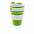 Складная силиконовая термокружка, зеленая с логотипом  заказать по выгодной цене в кибермаркете AvroraStore
