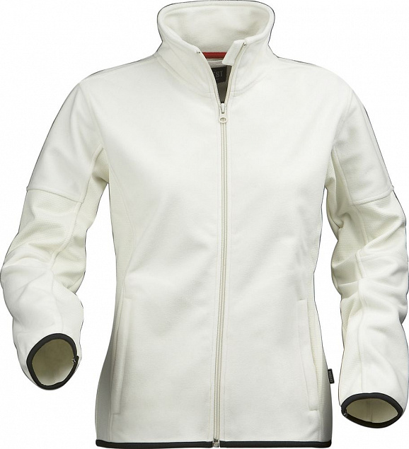 Куртка флисовая женская SARASOTA, белая с оттенком слоновой кости с логотипом  заказать по выгодной цене в кибермаркете AvroraStore