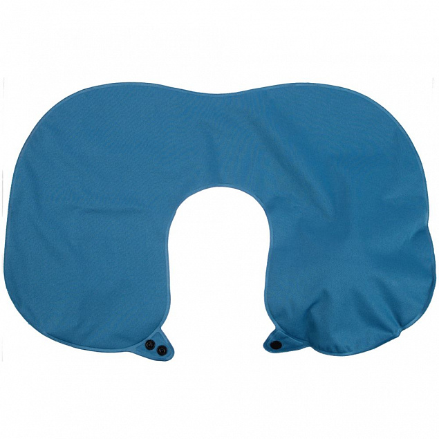 Дорожная подушка Pumpe, синяя с логотипом  заказать по выгодной цене в кибермаркете AvroraStore