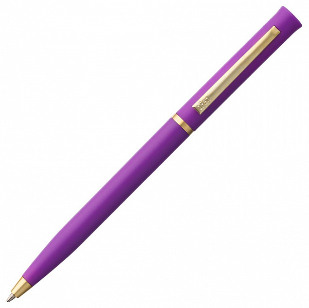 Ручка шариковая Euro Gold,фиолетовая с логотипом  заказать по выгодной цене в кибермаркете AvroraStore