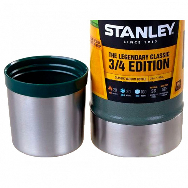 Термос Stanley Classic 750, зеленый с логотипом  заказать по выгодной цене в кибермаркете AvroraStore