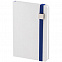 Блокнот Tex Metal, недатированный, белый с синим с логотипом  заказать по выгодной цене в кибермаркете AvroraStore