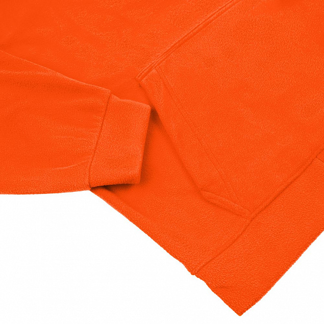 Худи флисовое унисекс Manakin, оранжевое с логотипом  заказать по выгодной цене в кибермаркете AvroraStore