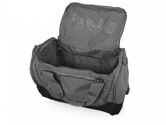 Сумка-рюкзак Revelstoke дорожная, серый/черный с логотипом  заказать по выгодной цене в кибермаркете AvroraStore