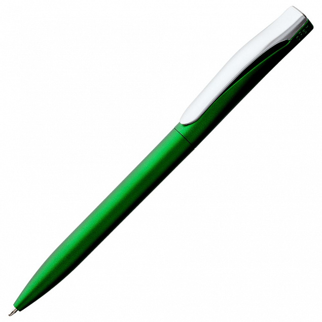 Ручка шариковая Pin Silver, зеленая с логотипом  заказать по выгодной цене в кибермаркете AvroraStore