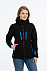 Куртка софтшелл женская Patrol, черная с синим с логотипом  заказать по выгодной цене в кибермаркете AvroraStore
