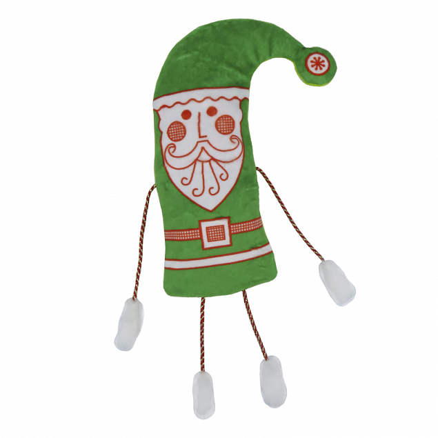 Новогодний колпачок Забавный Дед мороз текстиль(зеленый)(упаковка для конфет) с логотипом  заказать по выгодной цене в кибермаркете AvroraStore