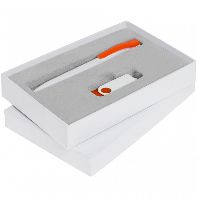 Набор Twist White, белый с оранжевым, 8 Гб с логотипом  заказать по выгодной цене в кибермаркете AvroraStore