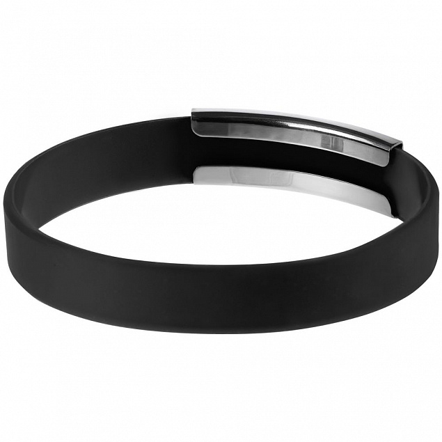 Силиконовый браслет Brisky с металлической шильдой, черный с логотипом  заказать по выгодной цене в кибермаркете AvroraStore