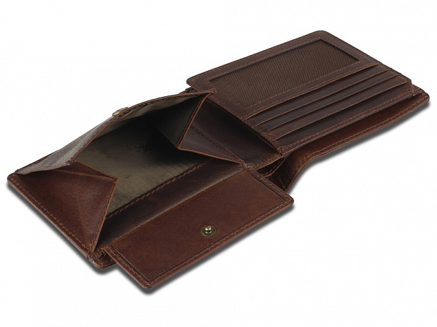 Бумажник Mano Don Leon, натуральная кожа в коричневом цвете, 12 х 9,5 см с логотипом  заказать по выгодной цене в кибермаркете AvroraStore