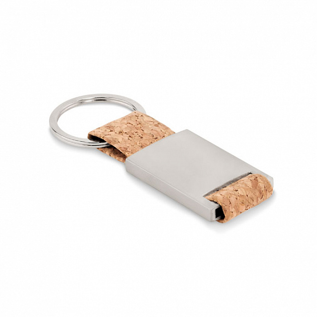 Кольцо для ключей с пробковой т с логотипом  заказать по выгодной цене в кибермаркете AvroraStore