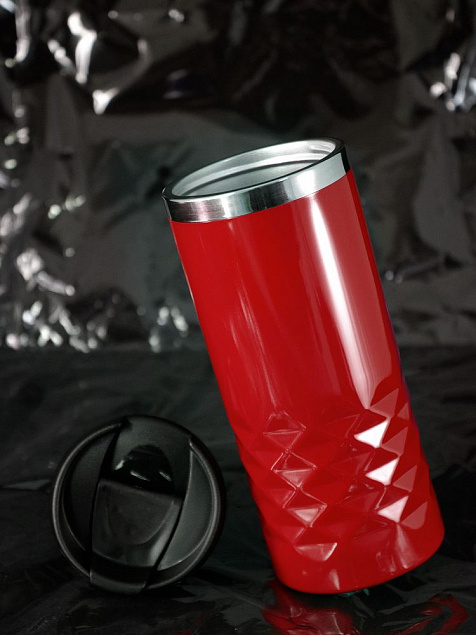 Термостакан Prism, красный с логотипом  заказать по выгодной цене в кибермаркете AvroraStore
