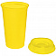 Стакан с крышкой Color Cap, желтый с логотипом  заказать по выгодной цене в кибермаркете AvroraStore
