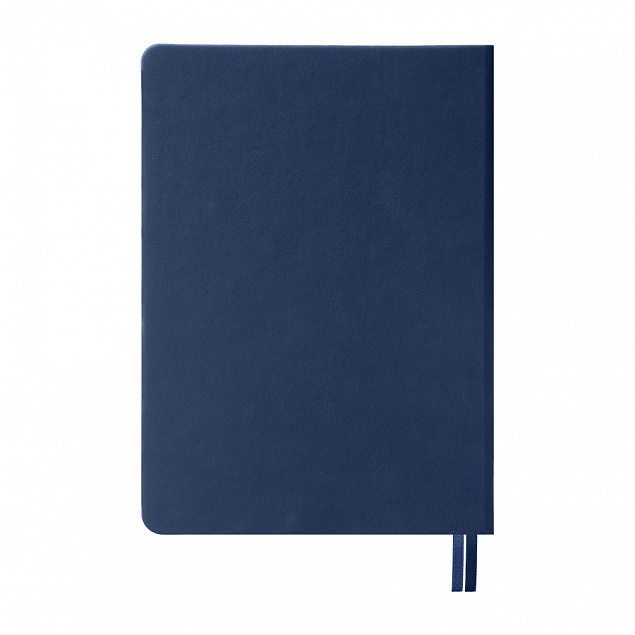 Ежедневник недатированный Softie, А5, темно-синий, блок в клетку, темно-синий обрез с логотипом  заказать по выгодной цене в кибермаркете AvroraStore