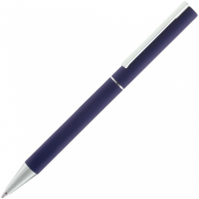 Ручка шариковая Blade Soft Touch, синяя с логотипом  заказать по выгодной цене в кибермаркете AvroraStore