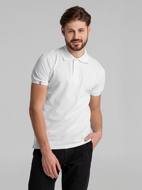 Рубашка поло мужская Virma Premium, белая с логотипом  заказать по выгодной цене в кибермаркете AvroraStore