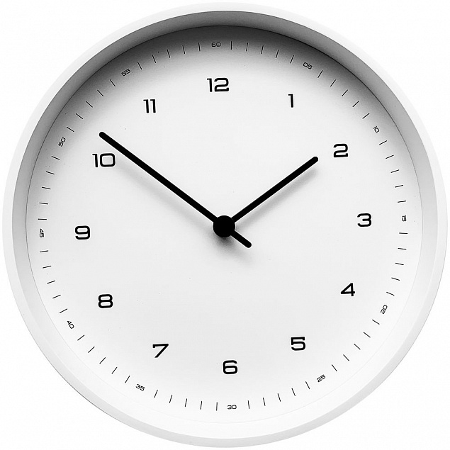 Часы настенные White, белые с логотипом  заказать по выгодной цене в кибермаркете AvroraStore