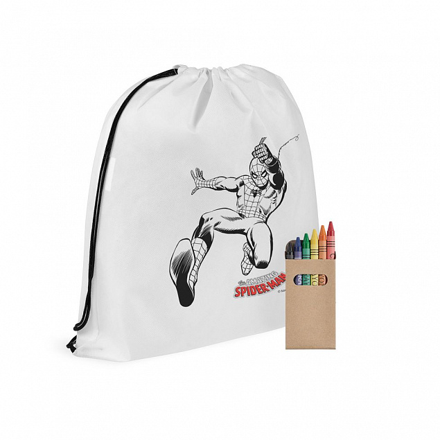 Рюкзак-раскраска с мелками Spider-Man, белый с логотипом  заказать по выгодной цене в кибермаркете AvroraStore