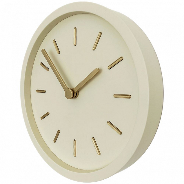 Часы настенные Bronco Jessie, светло-бежевые с логотипом  заказать по выгодной цене в кибермаркете AvroraStore