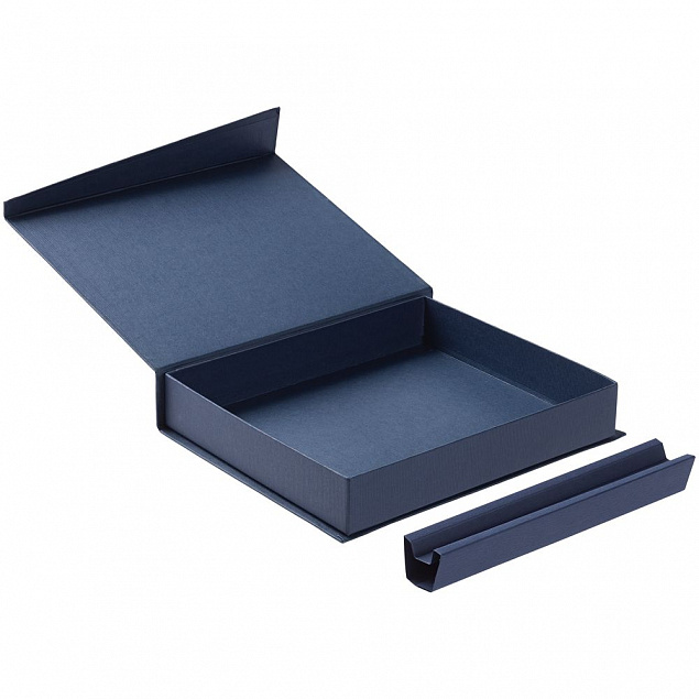 Коробка Duo под ежедневник и ручку, синяя с логотипом  заказать по выгодной цене в кибермаркете AvroraStore