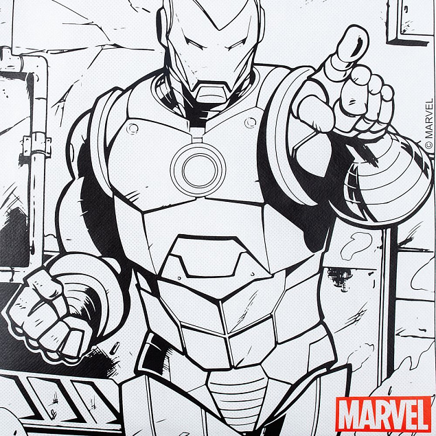 Рюкзак-раскраска с мелками Iron Man, белый с логотипом  заказать по выгодной цене в кибермаркете AvroraStore