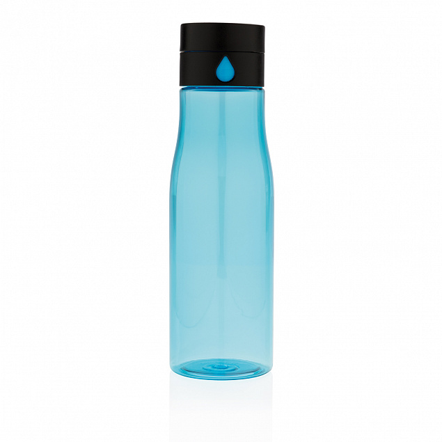 Бутылка для воды Aqua из материала Tritan, синяя с логотипом  заказать по выгодной цене в кибермаркете AvroraStore