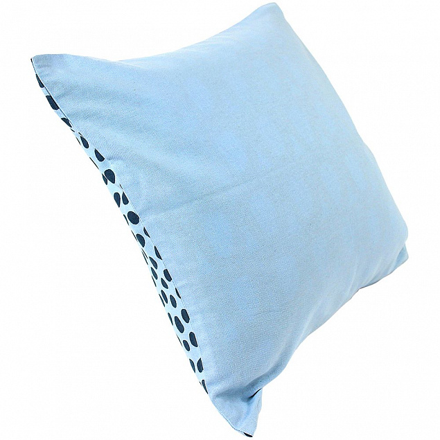 Чехол на подушку Funky dots, голубой с логотипом  заказать по выгодной цене в кибермаркете AvroraStore