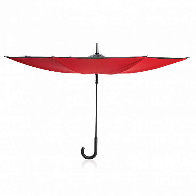 Механический двусторонний зонт 23”, красный с логотипом  заказать по выгодной цене в кибермаркете AvroraStore