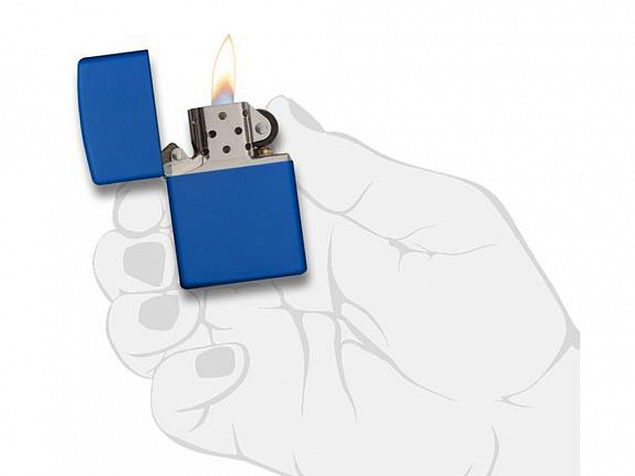 Зажигалка ZIPPO Classic с покрытием Royal Blue Matte с логотипом  заказать по выгодной цене в кибермаркете AvroraStore