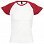 Футболка женская MILKY 150, белая с красным с логотипом  заказать по выгодной цене в кибермаркете AvroraStore