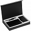 Коробка Silk с ложементом под ежедневник, аккумулятор и ручку, черная с логотипом  заказать по выгодной цене в кибермаркете AvroraStore