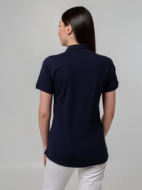 Рубашка поло женская Virma Stretch Lady, темно-синяя с логотипом  заказать по выгодной цене в кибермаркете AvroraStore