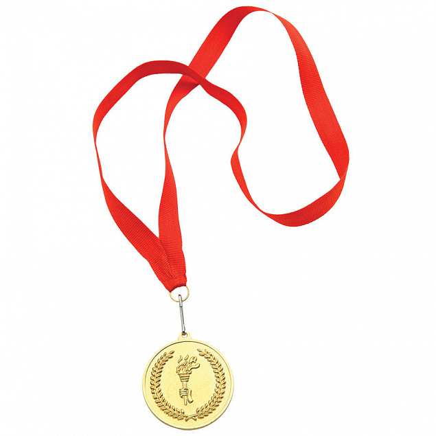 Медаль наградная на ленте  "Золото" с логотипом  заказать по выгодной цене в кибермаркете AvroraStore